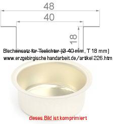 Bild vom Artikel Blecheinsatz für Teelichter (Ø 40 mm, T 18 mm)
