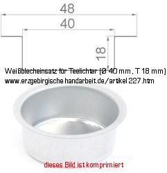 Bild vom Artikel Weißblecheinsatz für Teelichter (Ø 40 mm, T 18 mm)