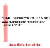 Bild vom Artikel 40 Stk. Puppenkerzen, rot (Ø 7,5 mm)