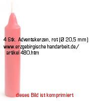 Bild vom Artikel 4 Stk. Adventskerzen, rot (Ø 20,5 mm)